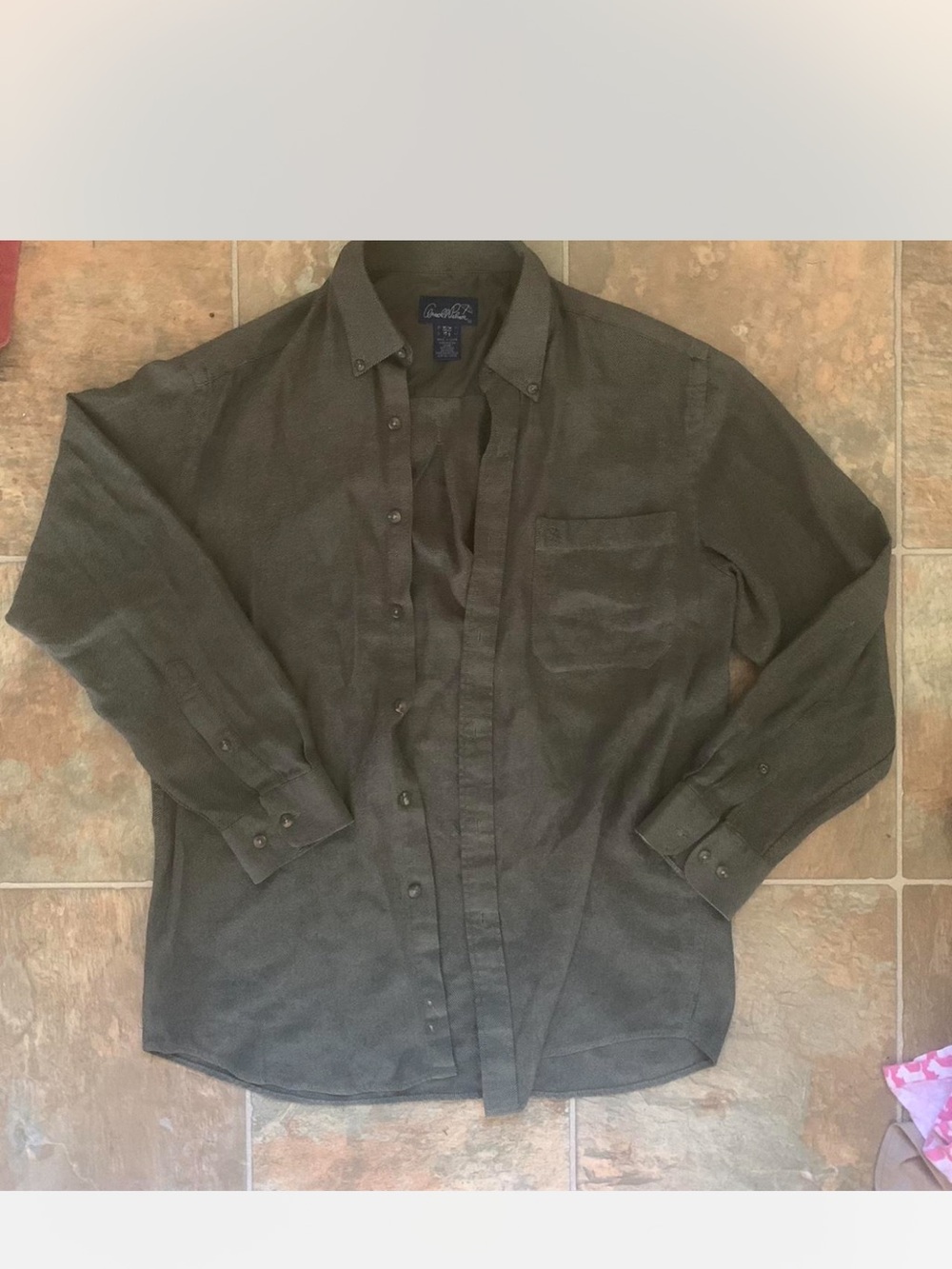 Super soft Button-Down Long Sleeve Shirt - Olive Green